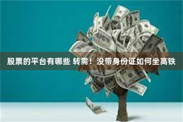 股票的平台有哪些 转需！没带身份证如何坐高铁
