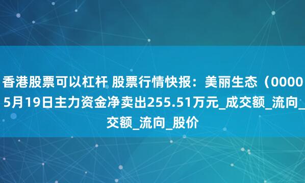 香港股票可以杠杆 股票行情快报：美丽生态（000010）5月19日主力资金净卖出255.51万元_成交额_流向_股价