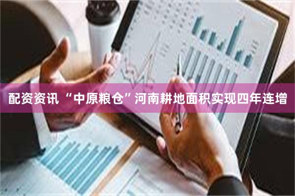 配资资讯 “中原粮仓”河南耕地面积实现四年连增