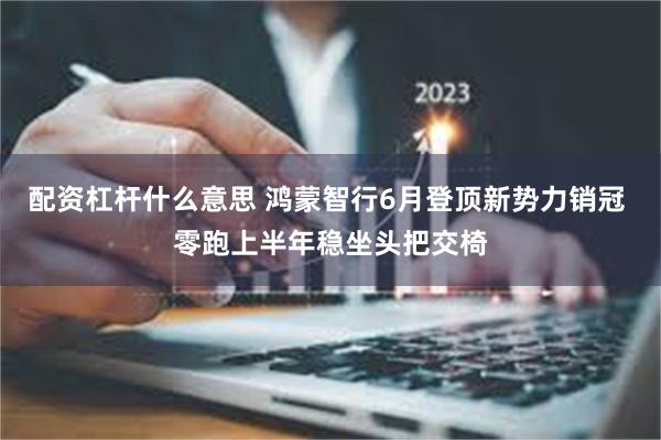 配资杠杆什么意思 鸿蒙智行6月登顶新势力销冠 零跑上半年稳坐头把交椅